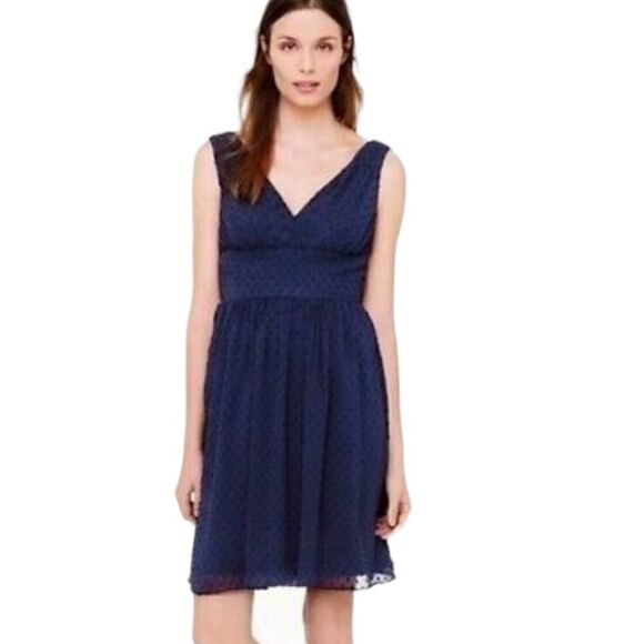 J.Crew Marlow Swiss-Dot Dress. Royal Blue 8P#026 - Picture 2 of 16